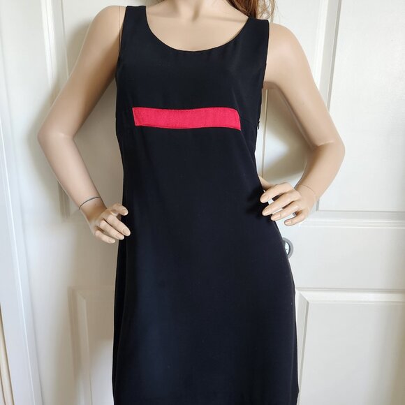 InWear Dress LBD classic black dress with red band accent - Picture 3 of 11